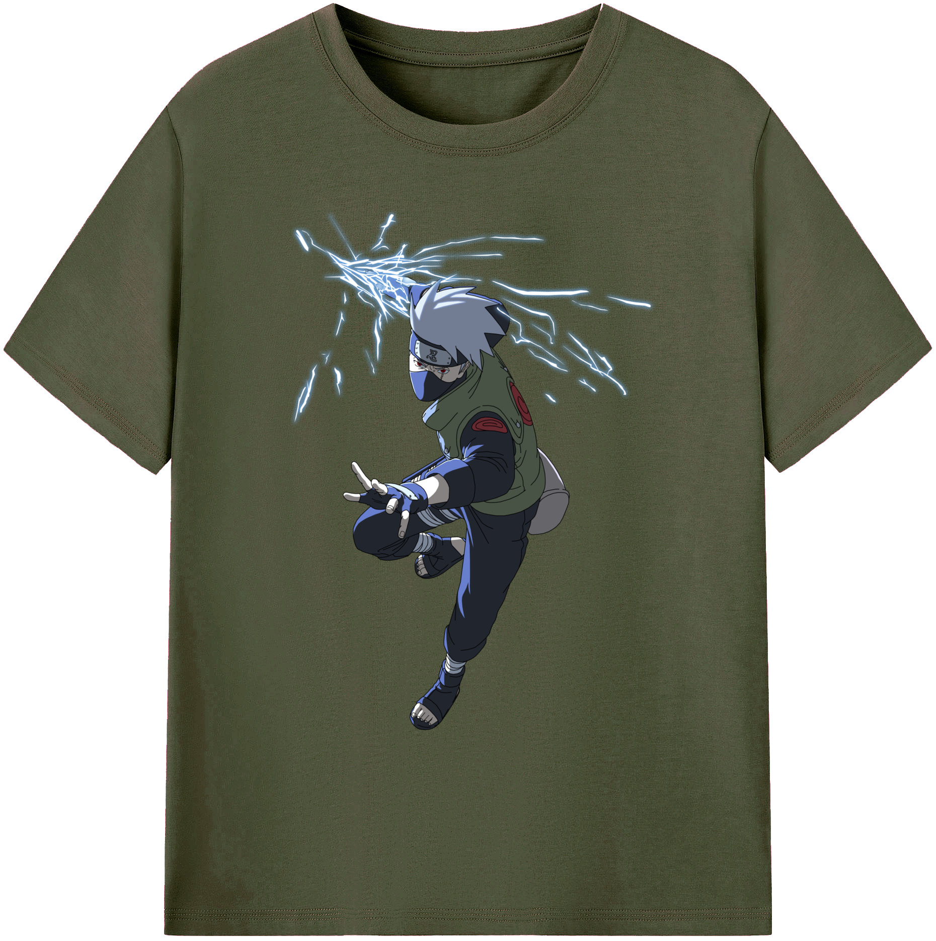 （画像用） NARUTO -ナルト- はたけ カカシ Hatake Kakashi 綿100％ メンズ半袖Tシャツ｜肌触りやわらか＆通気性
